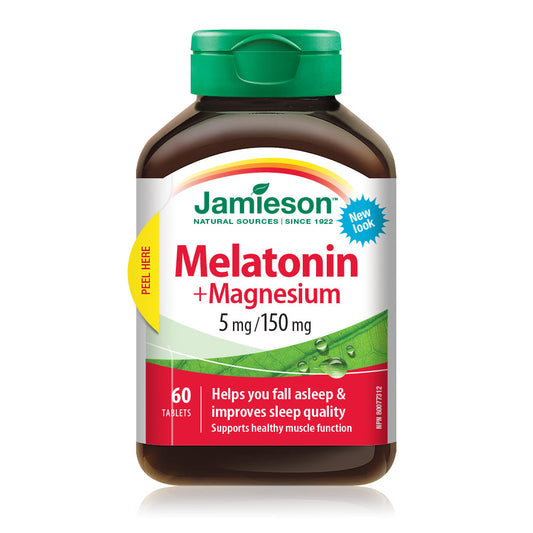 Melatonin 5mg & Magnesium Sleep Support Tablets - 60 Count