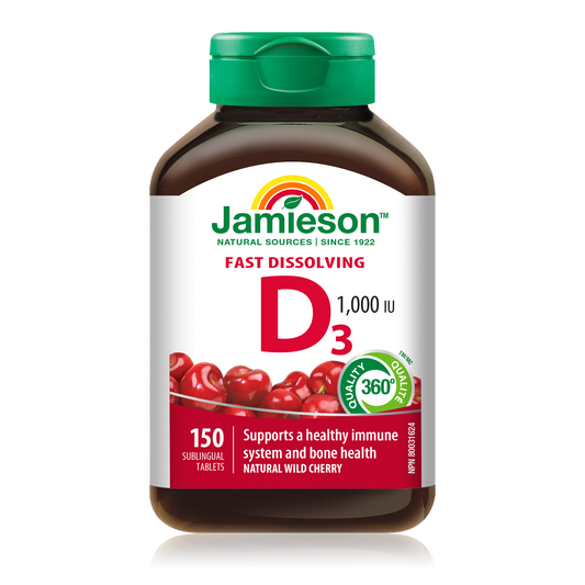 Vitamin D3 1000 IU Cherry Fast-Melt Tablets 150 Count