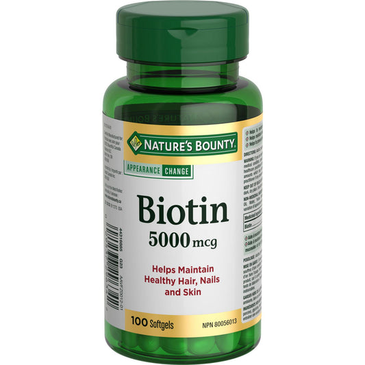 Biotin 5000mcg Softgels, 100 Count