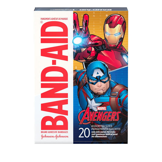 Marvel Avengers Assorted Bandages for Kids, 20-Pack