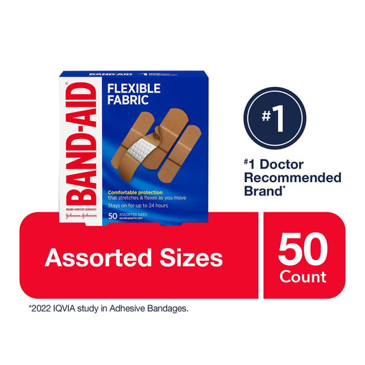 Flexible Fabric Adhesive Bandages, 50 Count