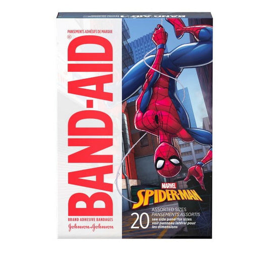 Marvel Spiderman Assorted Bandages for Kids, 20 Pack