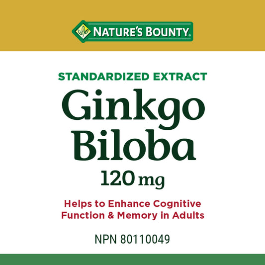 Ginkgo Biloba 120mg Capsules, 100 Count