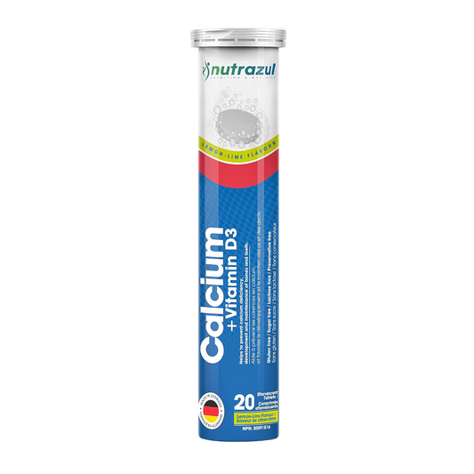 Effervescent Calcium + Vitamin D3 Tablets, 20 Count