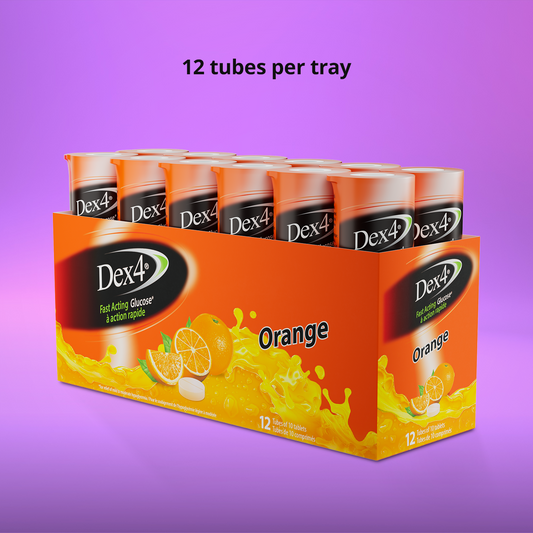 Dex-4 Orange Glucose Tablets 12 Tubes (10 Tablets Each)