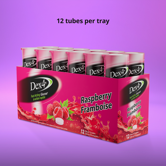 Raspberry Glucose Tablets Travel Packs (12 x 10 Count)
