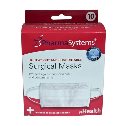 Surgical Face Masks with Ear Loops, 10-Pack