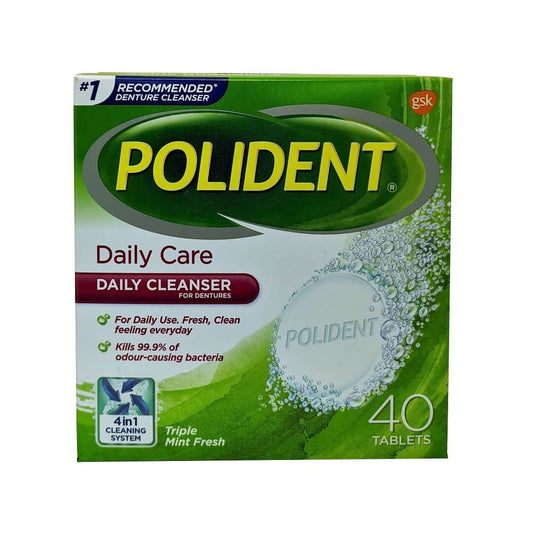 Polident Daily Denture Cleanser Tablets 40 Pack
