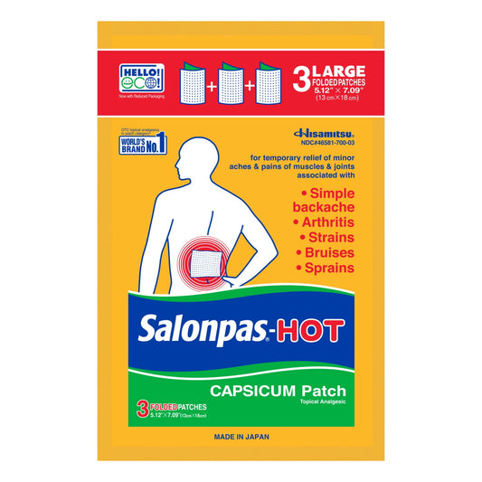 Salonpas Hot Capsicum Pain Relief Patches 3-Pack
