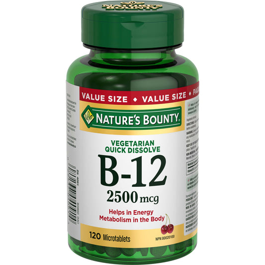 Vitamin B12 2500mcg Sublingual Tablets, Cherry Flavor, 120 Count