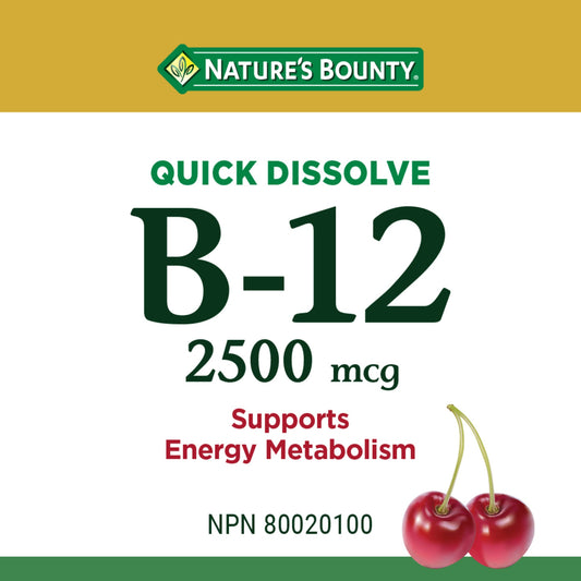 Vitamin B12 2500mcg Sublingual Tablets, Cherry Flavor, 120 Count