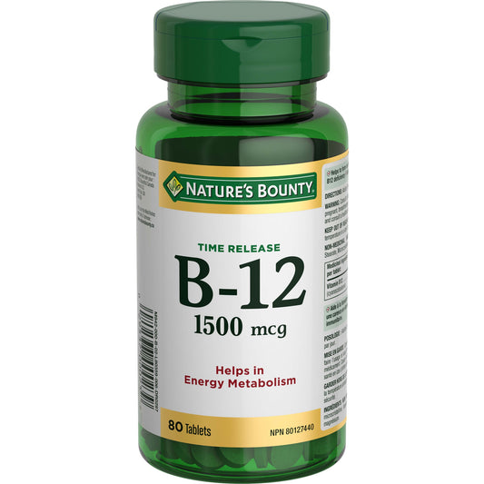Vitamin B12 1500mcg Time Release Tablets (80 Count)