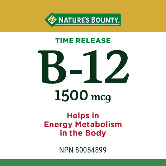 Vitamin B12 1500mcg Time Release Tablets (80 Count)