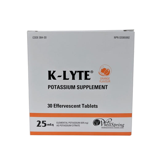 K-Lyte Potassium 25mEq Effervescent Tablets, Orange, 30 Count
