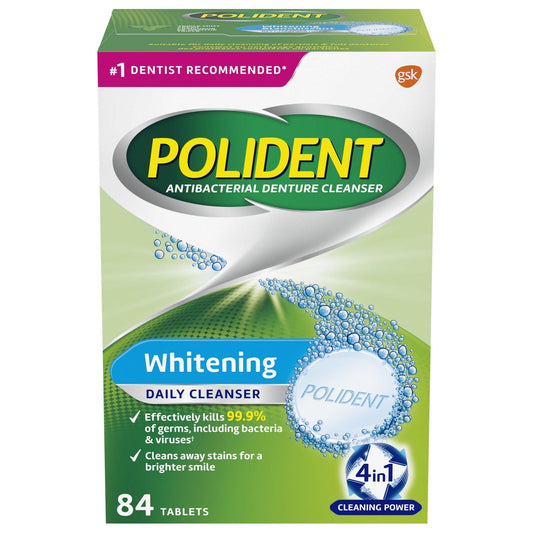 Polident Whitening Denture Cleanser Tablets 84 Pack