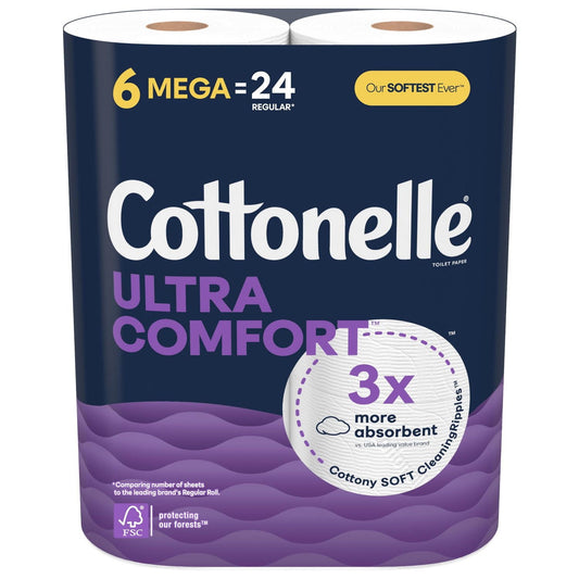 Ultra Comfort Mega Toilet Paper, 244 Sheets, 6-Pack