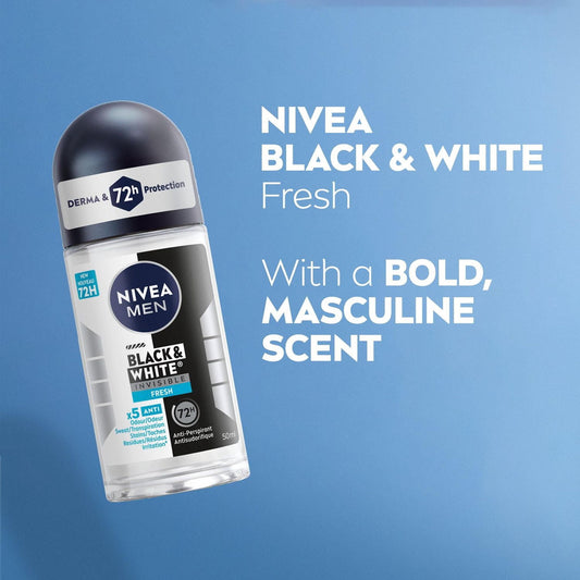 NIVEA Black & White Fresh Roll-On Deodorant