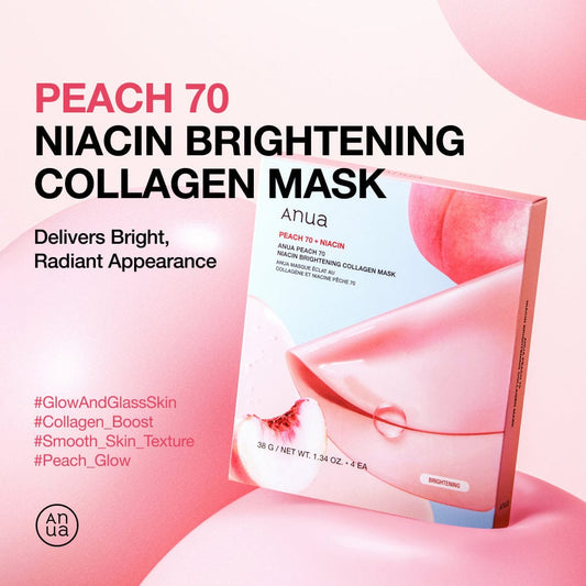 PEACH 70 NIACIN BRIGHTENING COLLAGEN MASK 38G (1EA)*4SET