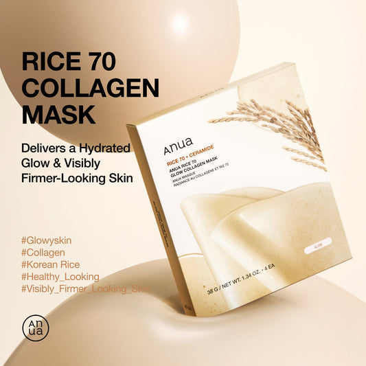 RICE 70 GLOW COLLAGEN MASK 38G (1EA)*4SET