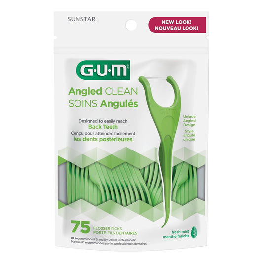 Angled Dental Flossers, Mint, 75-Pack