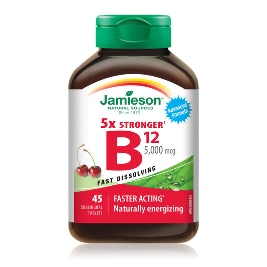 Vitamin B12 5000 mcg Fast-Dissolve Cherry Tablets, 45 Count