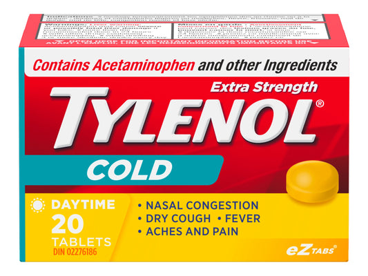 Extra Strength Daytime Cold Relief Tablets, 20 Count