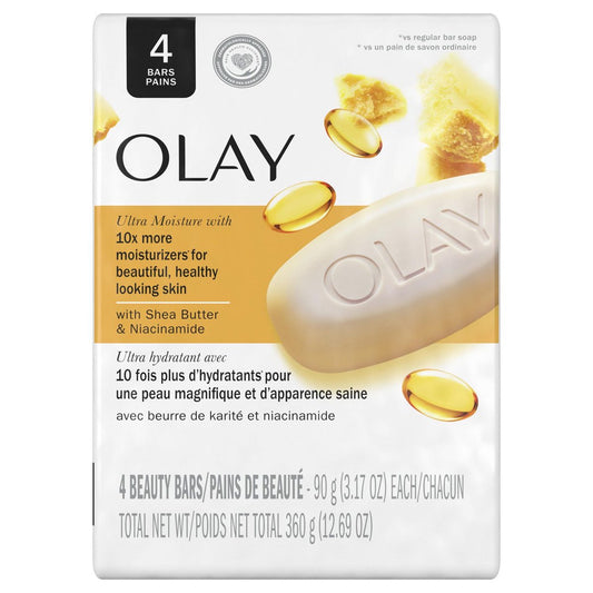 Olay Ultra Moisture Shea Butter Bar Soap 4-Pack (90g Each)