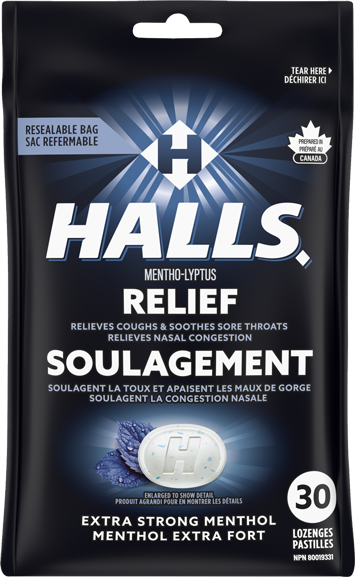 Halls Extra Strong Menthol Cough Drops, 30-Pack