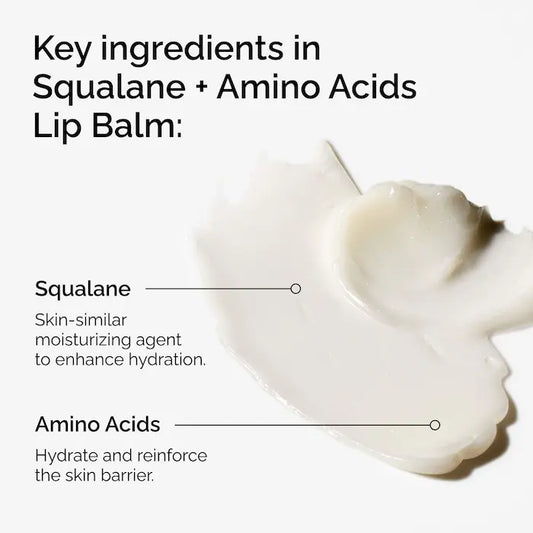 Squalane + Amino Acids Hydrating Lip Balm, for Lips, Elbows, and Cuticles
