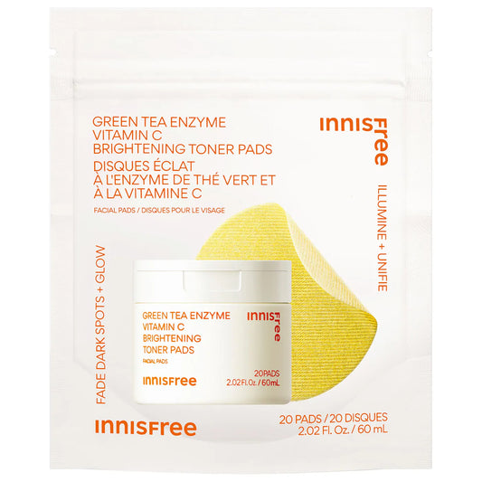 Mini Daily Vitamin C Korean Brightening Toner Pads with Niacinamide for Dark Spots